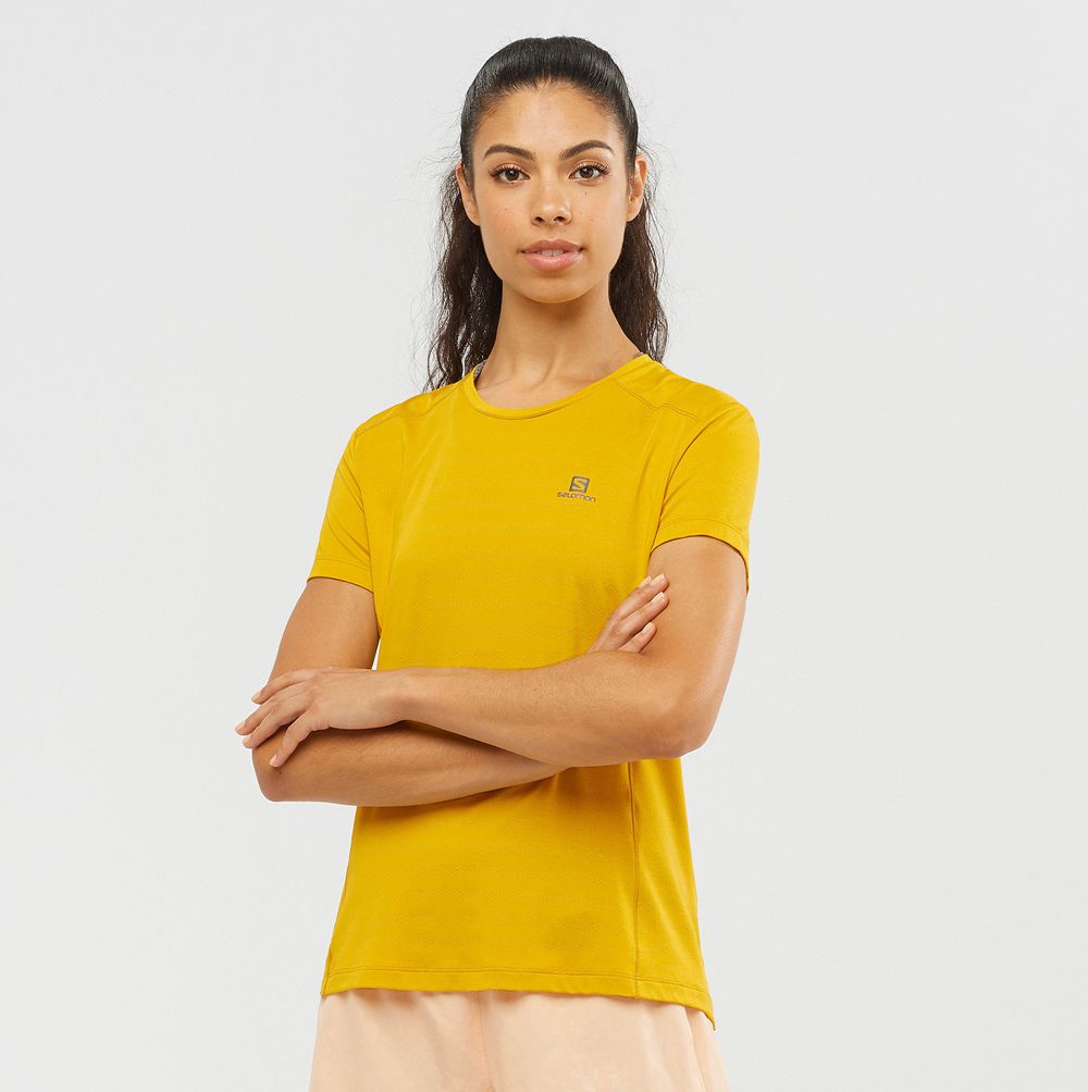 Salomon XA W Camisetas Mujer - Amarillo - Colombia (73650-OWMY)